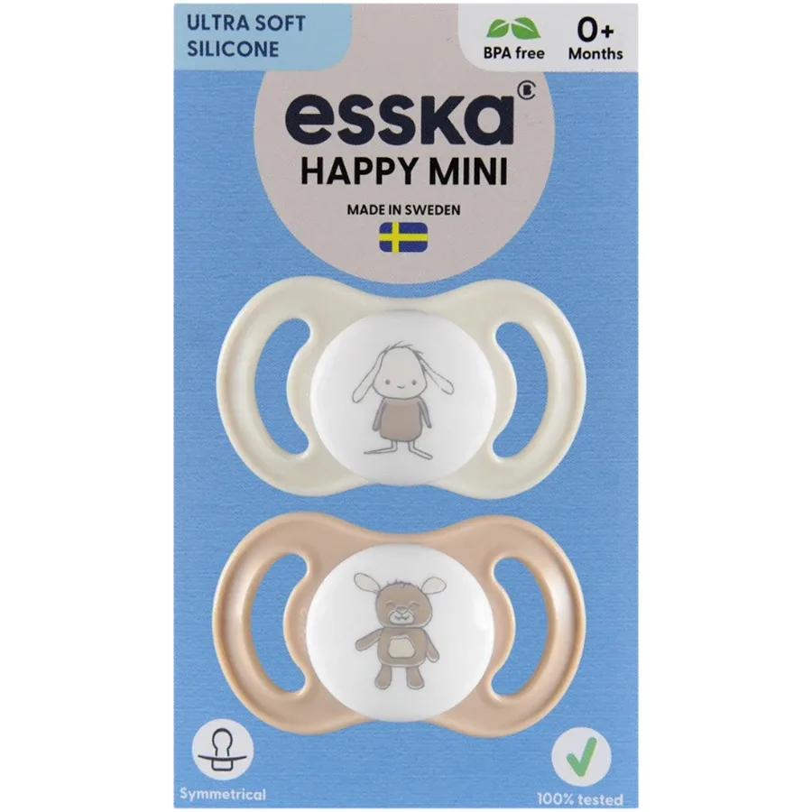 ESSKA Happy Mini 0+m Silikon Beige 2-pack Esska
