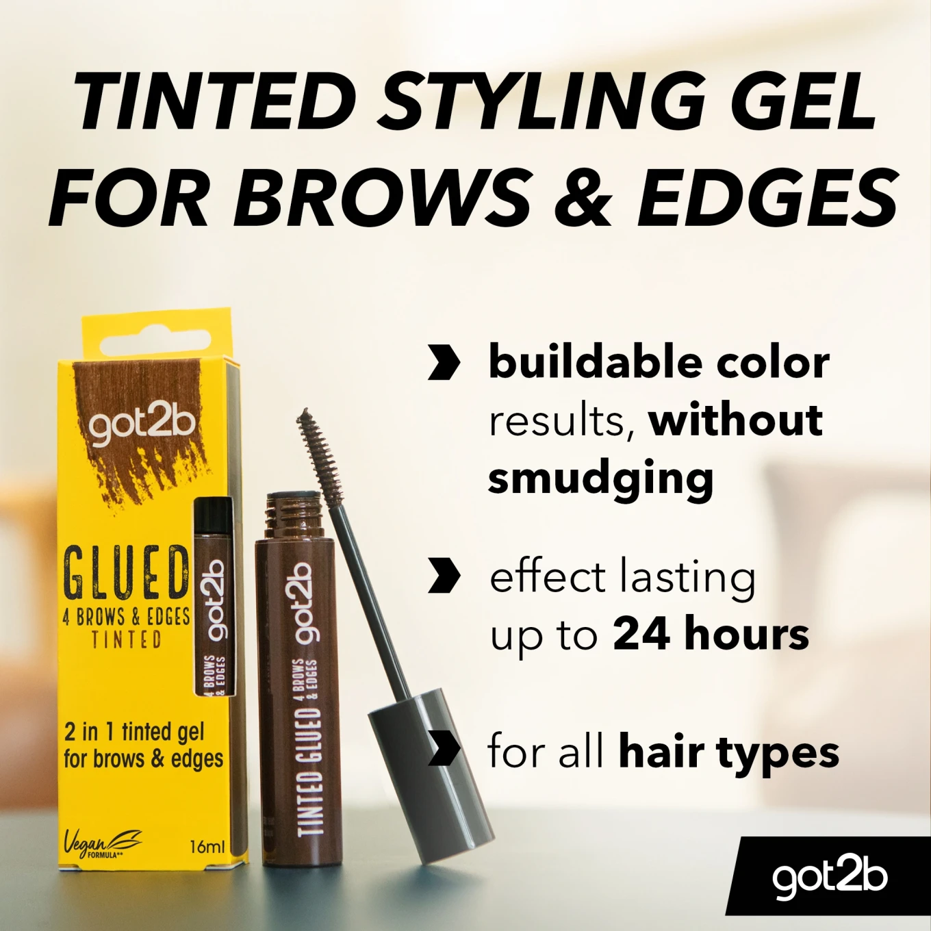 Schwarzkopf got2b Glued 4 Brows & Edges Pigmenterad Gel 2-i-1 Brun 16 ml Schwarzkopf