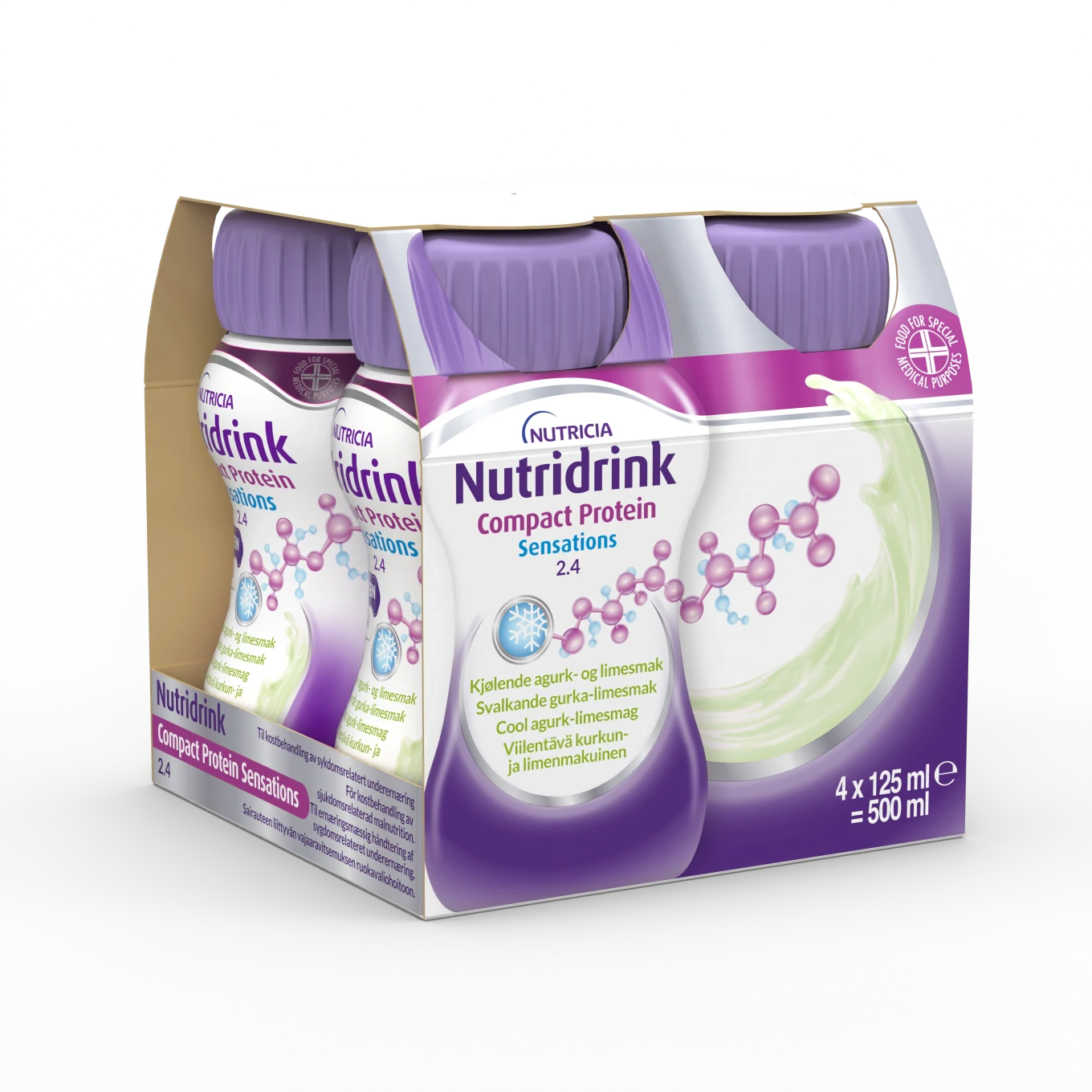 Nutridrink Compact Protein Sensations Svalkande Gurka och Lime 4x125 ml Nutridrink