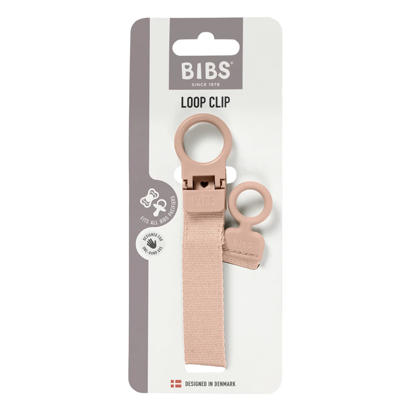 BIBS Pacifier Clip Loop  Blush Bibs