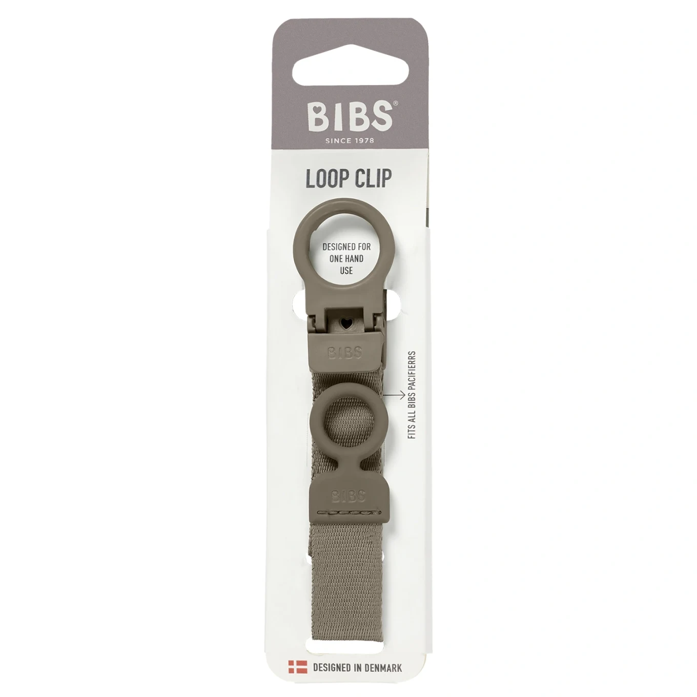 BIBS Pacifier Clip Loop  Dark Oak Bibs