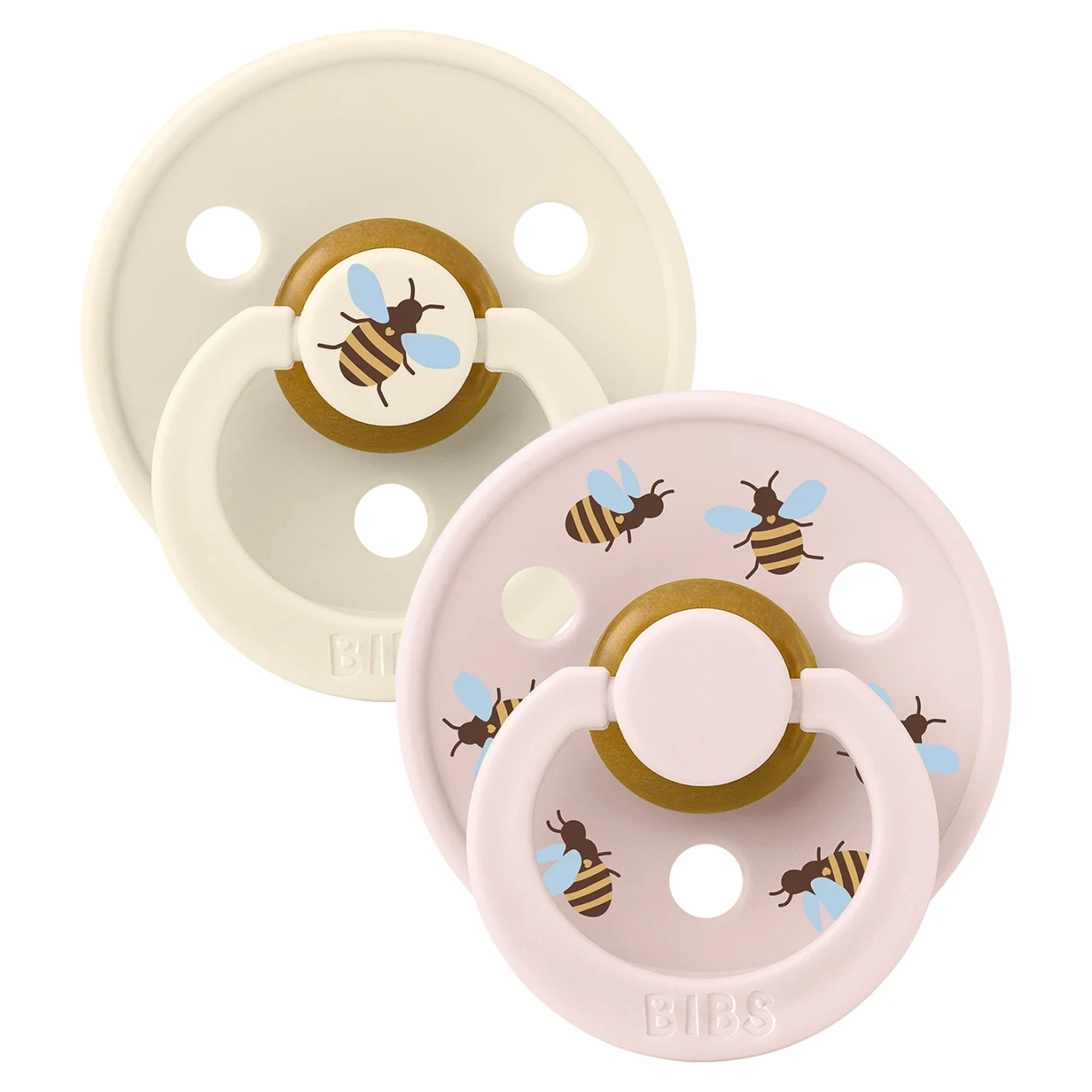 BIBS Napp Studio Colour Bumblebee Latex Ivory Mix 2-pack Size 1 Bibs