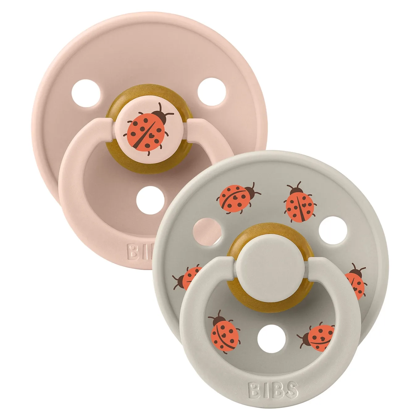 BIBS Napp Studio Colour Ladybug Latex Blush Mix 2-pack Size 1 Bibs