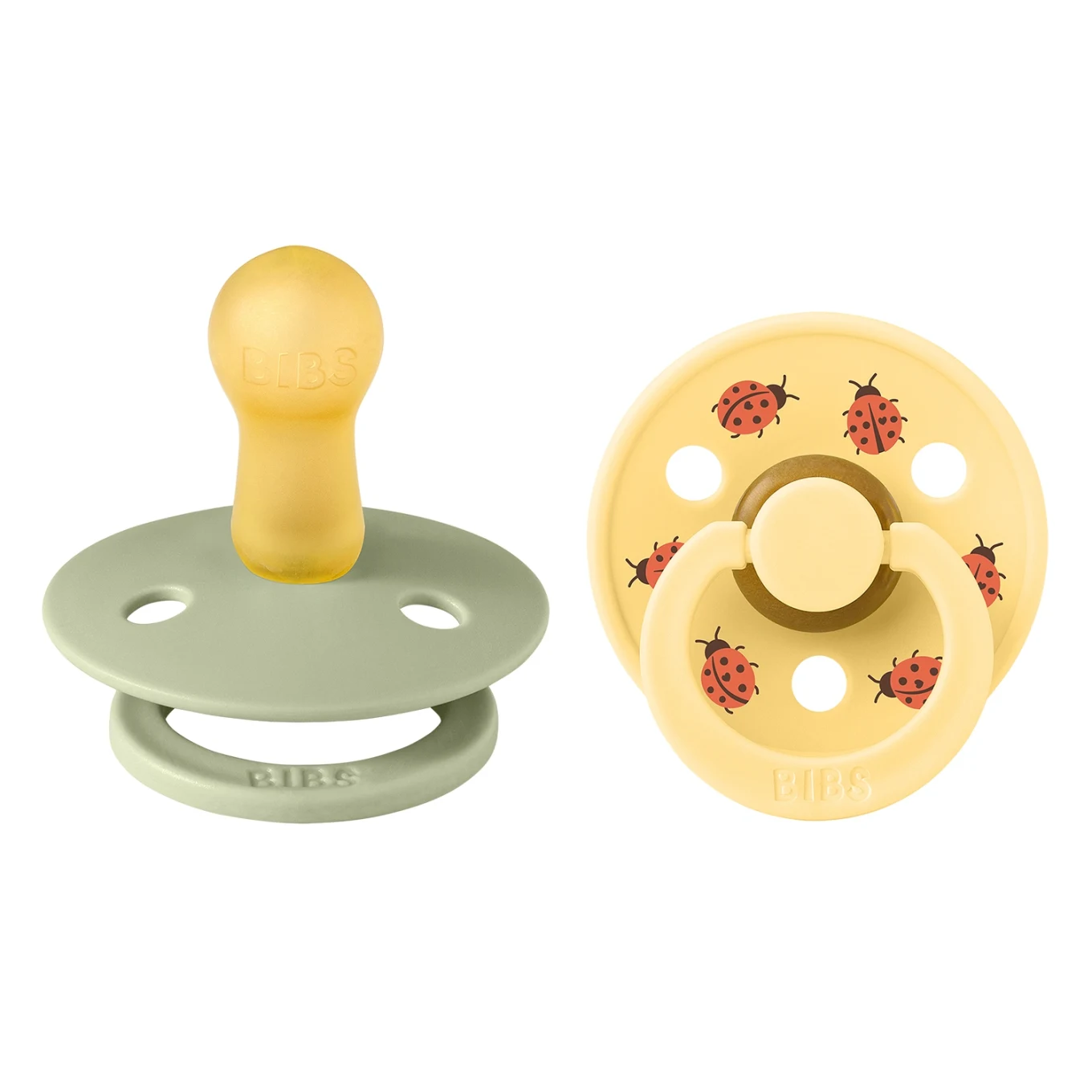BIBS Napp Studio Colour Ladybug Latex Sage Mix 2-pack Size 2 Bibs