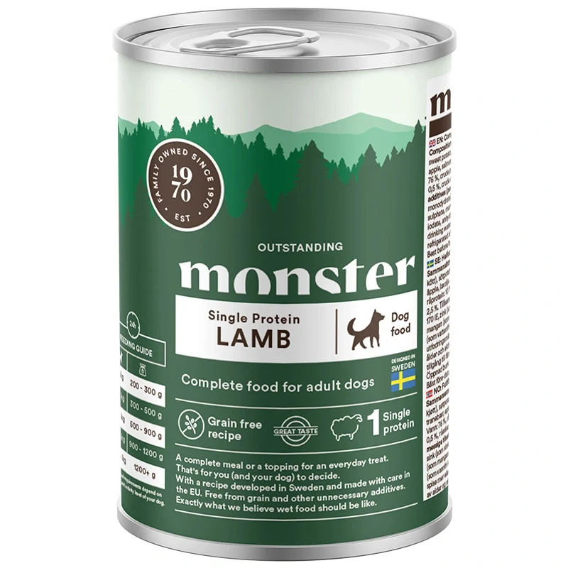 Monster Dog Adult Single Protein Lamb Can 400 g Monster