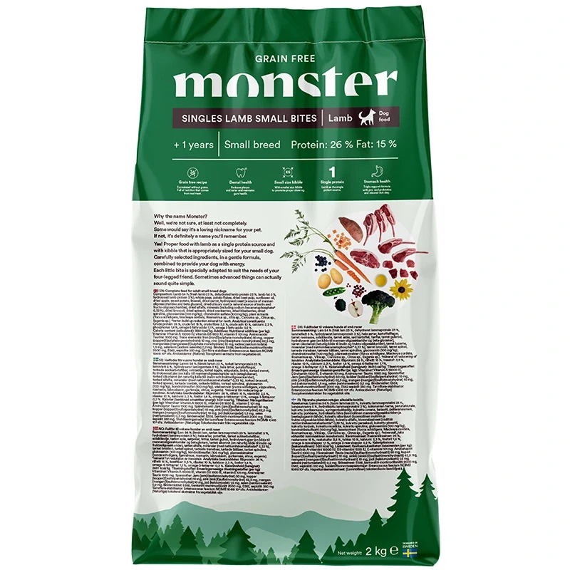 Monster Dog Grain Free Singles Lamb Small Bites 2 kg Monster