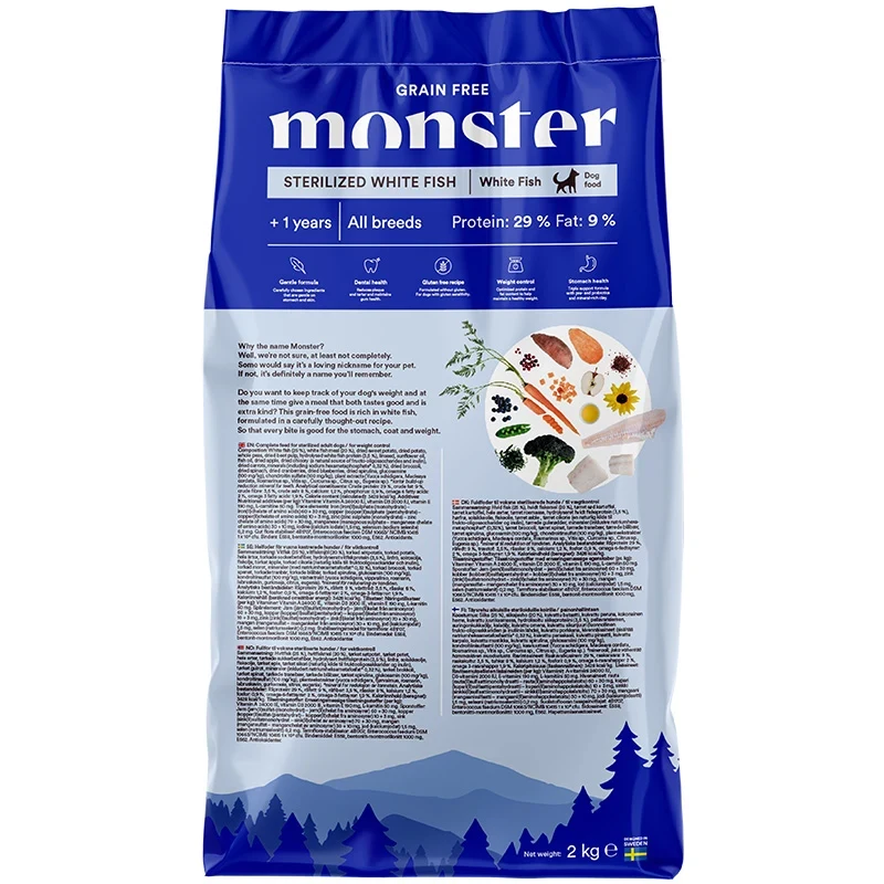 Monster Dog Grain Free Sterilized White Fish 2 kg Monster