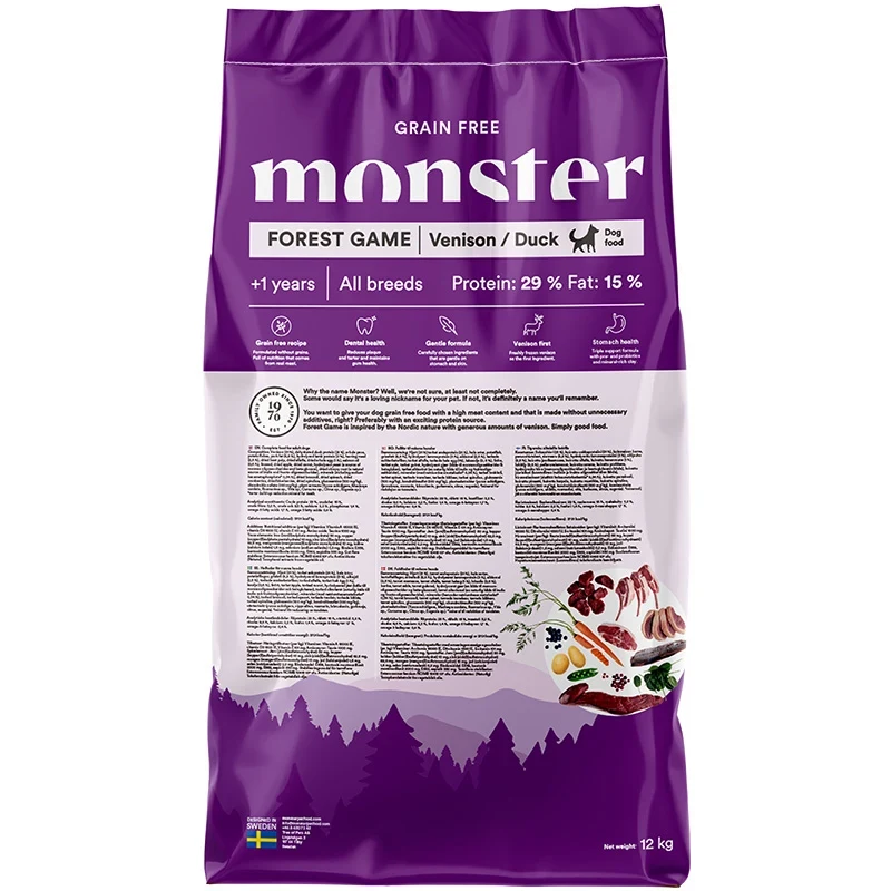 Monster Dog Grain Free Forest Game Venison/Duck 12 kg Monster