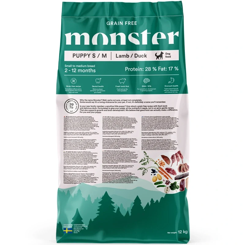 Monster Dog Grain Free Puppy All Breed Lamb/Duck 12 kg Monster