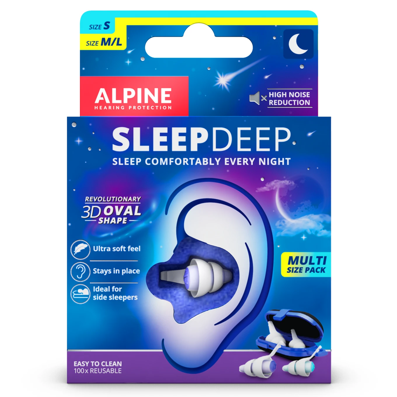 Alpine SleepDeep MultiSize Sleeping earplugs 2 par Alpine