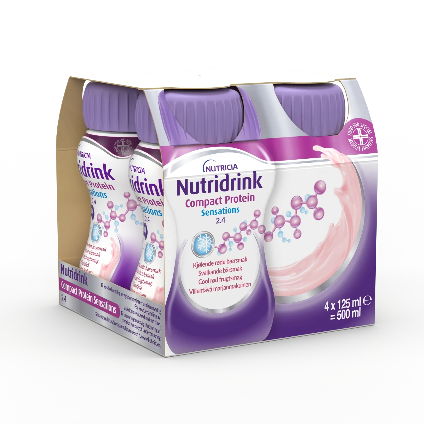 Nutridrink Compact Protein Sensations Svalkande Röda Bär 4 x 125 ml Nutridrink