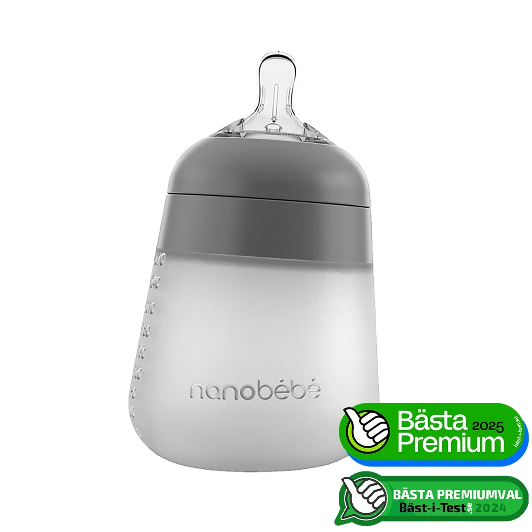 Nanobébé Flexy silikonflaska Anti-kolik 270 ml  Grå Nanobébé