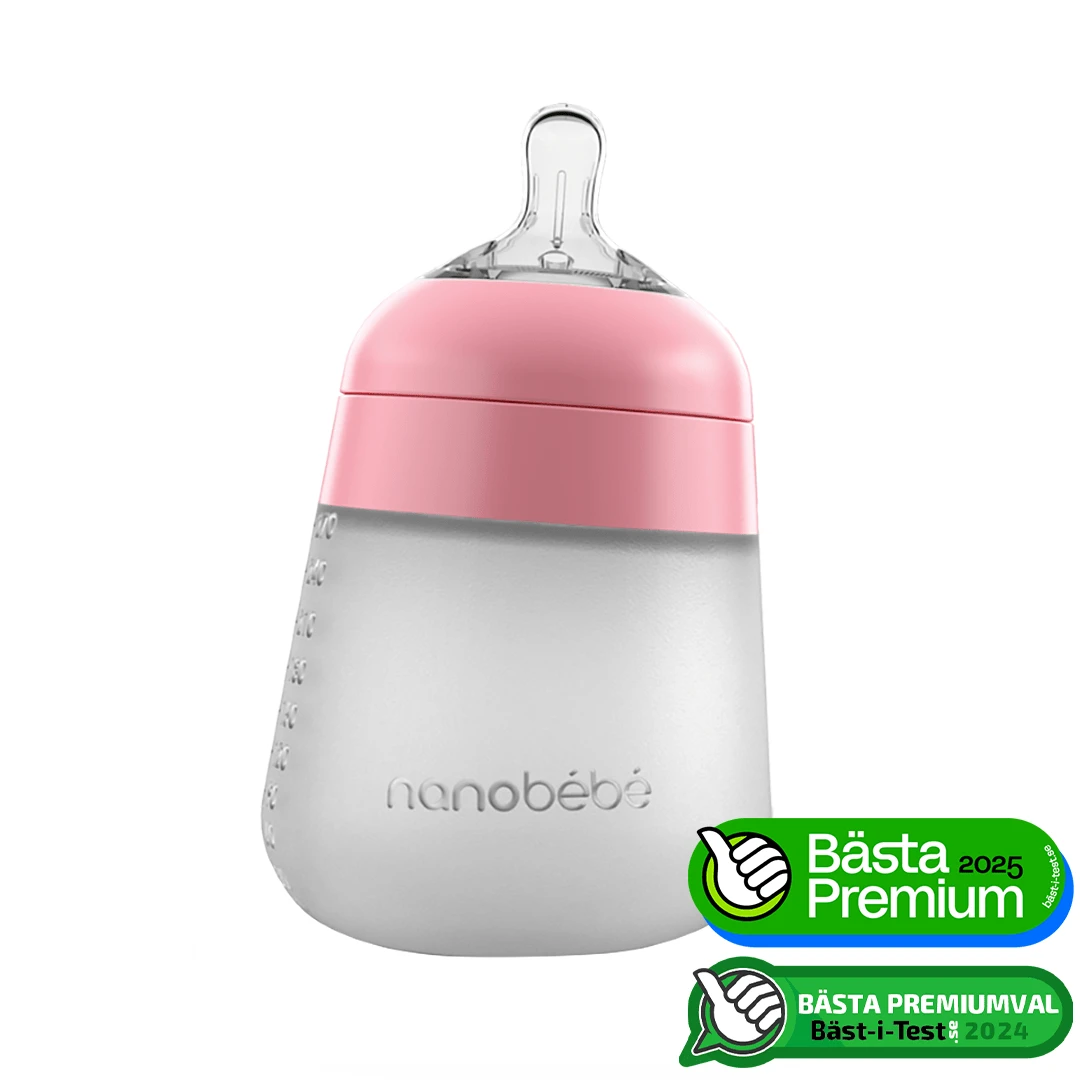 Nanobébé Flexy silikonflaska Anti-kolik 270 ml  Rosa Nanobébé