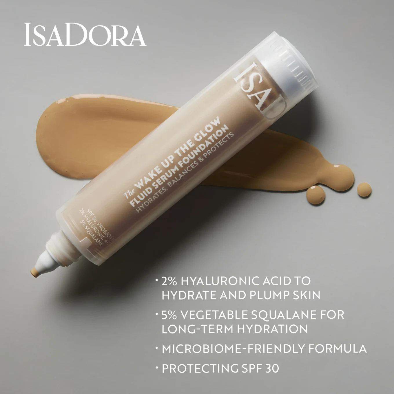 IsaDora Wake Up the Glow Fluid Serum Foundation SPF 30, 30 ml 1N IsaDora