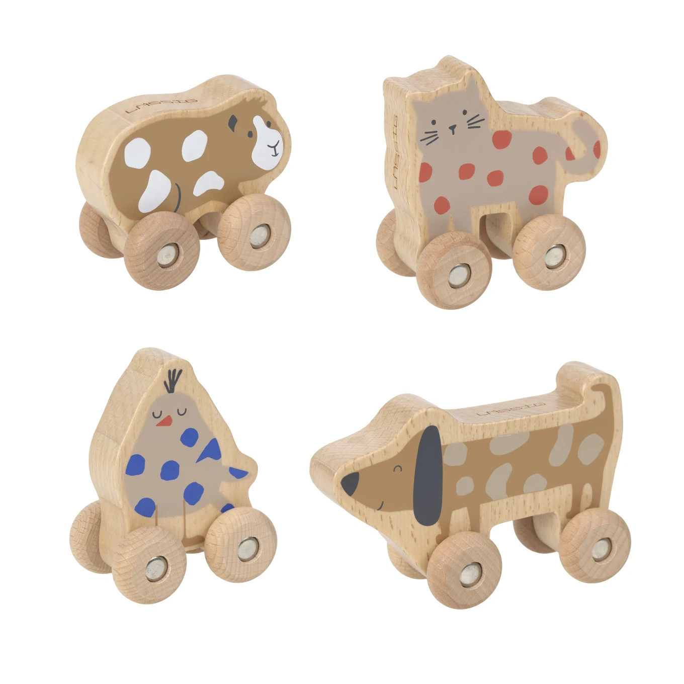 LÄSSIG Rolling Toys Wood Set Little Mateys 4 Delar LÄSSIG