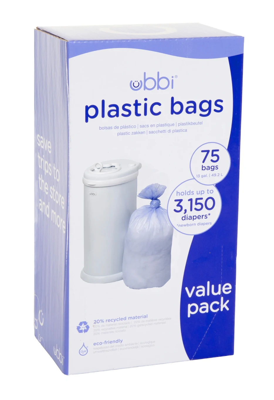Ubbi Plastic Bags Periwinkle 3-Pack Ubbi
