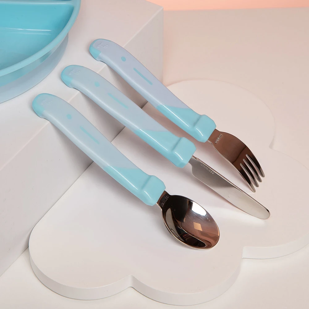 Twistshake Äta-Själv Set Rostfritt stål 12 mån+ Pastellblå Twistshake