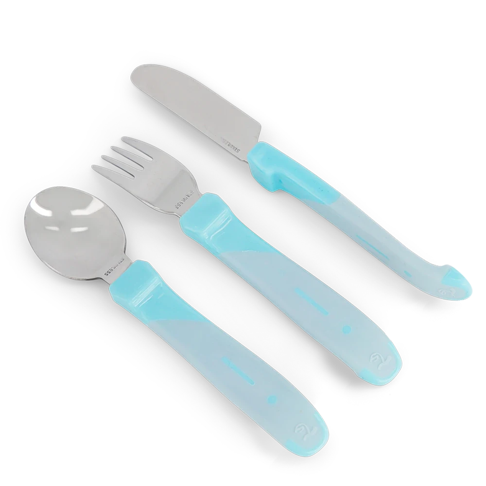 Twistshake Äta-Själv Set Rostfritt stål 12 mån+ Pastellblå Twistshake