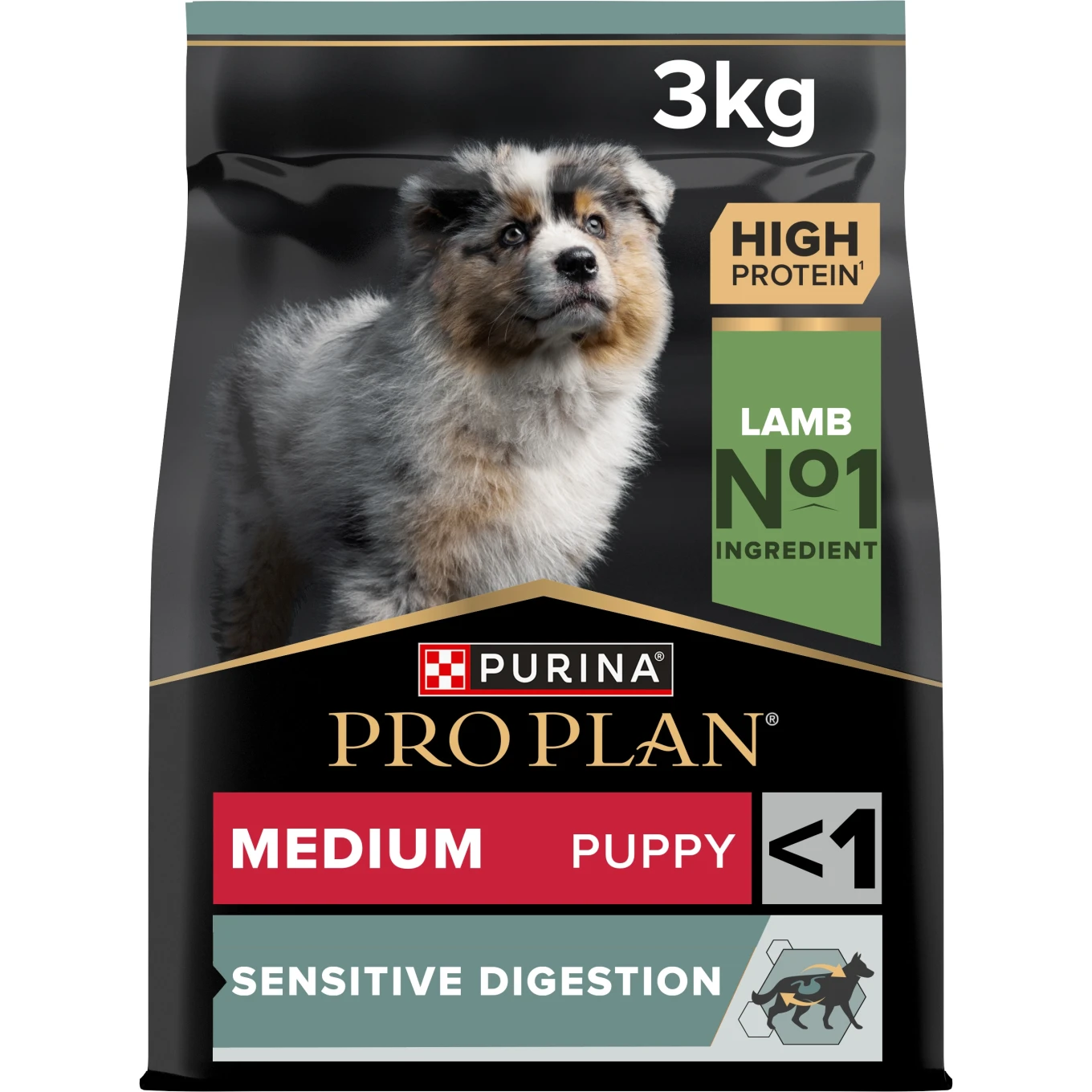 PURINA PRO PLAN Medium Puppy Sensitive Digestion Lamm Torrfoder Hund  3 kg Purina Pro Plan