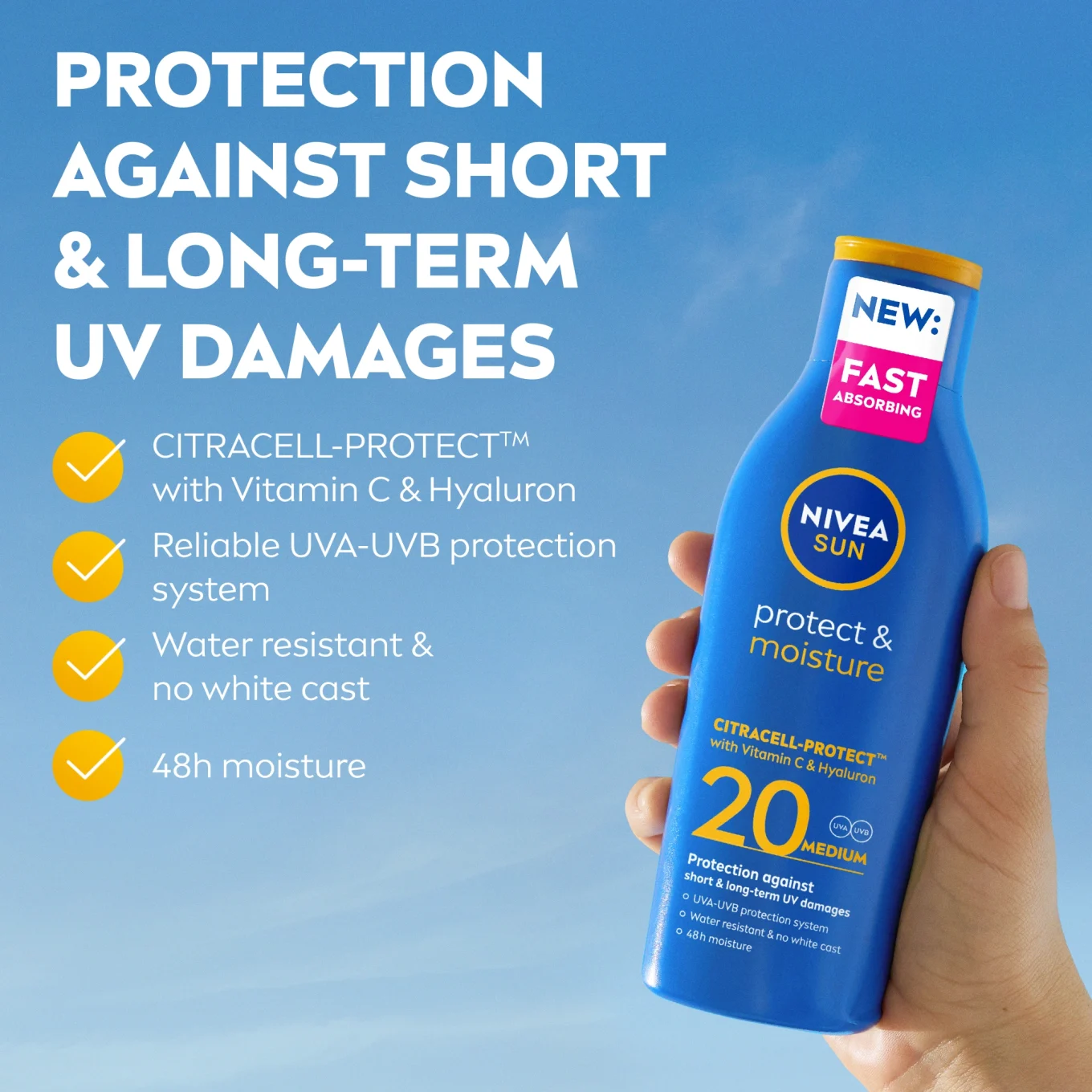 Nivea Sun Protect & Moisture Lotion SPF 20, 200 ml Nivea
