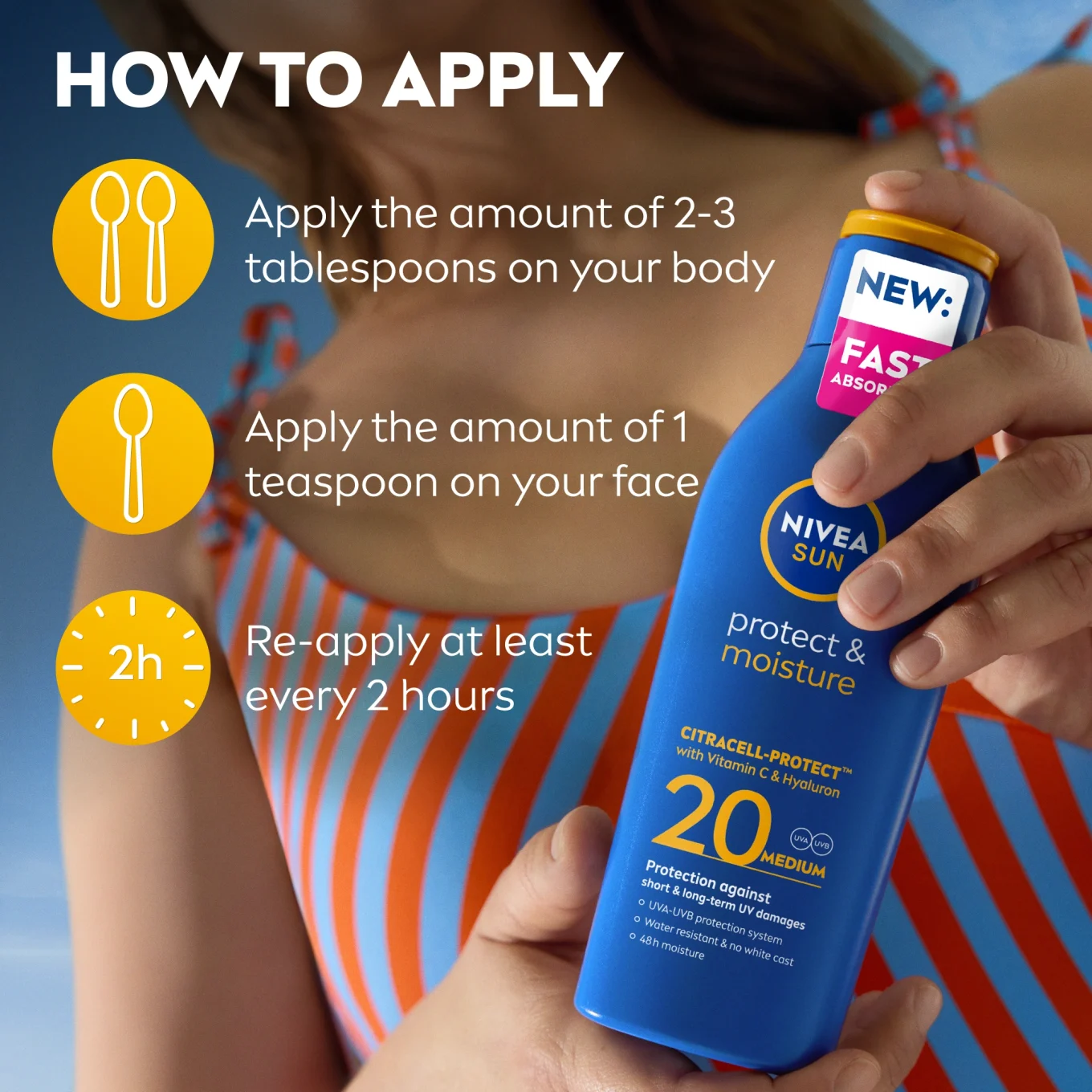 Nivea Sun Protect & Moisture Lotion SPF 20, 200 ml Nivea
