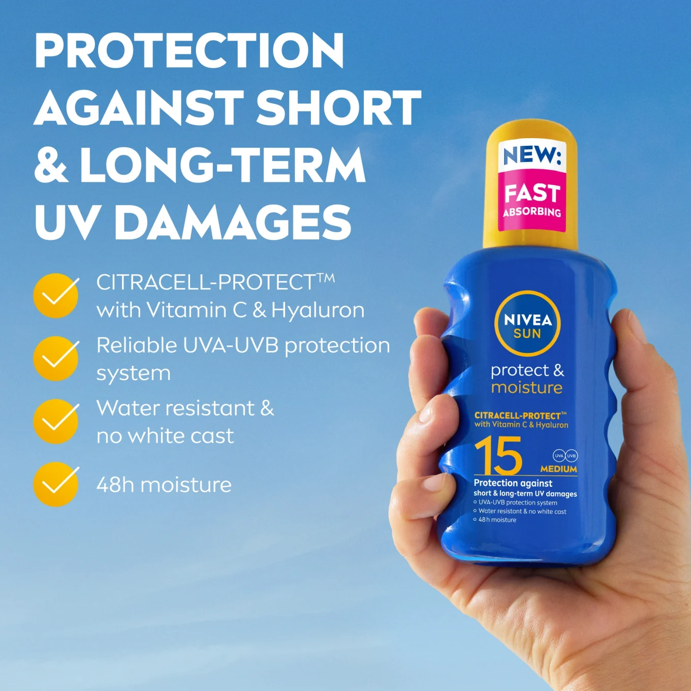 Nivea Sun Protect & Moisture Spray SPF 15, 200 ml Nivea
