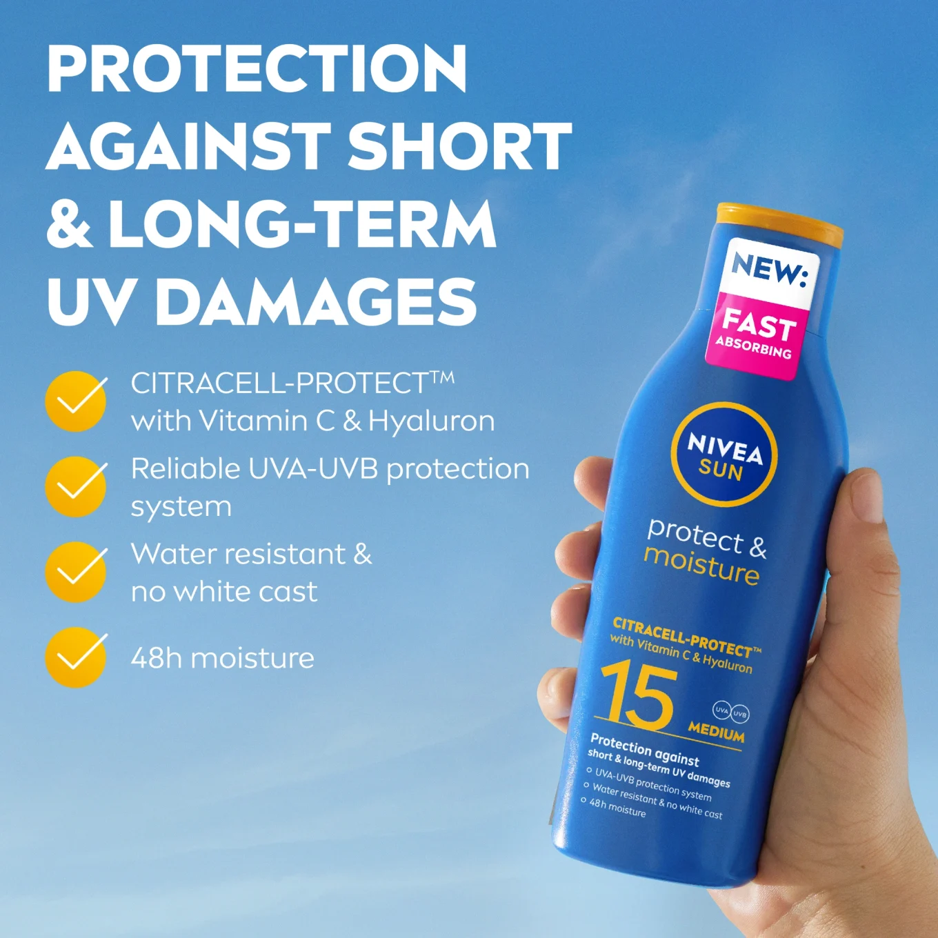 Nivea Sun Protect & Moisture Lotion SPF 15, 200 ml Nivea