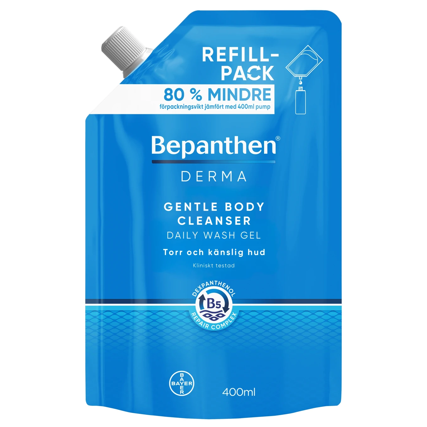 Bepanthen Derma Gentle Body Cleanser Daily Wash Gel Refill 400 ml Bepanthen