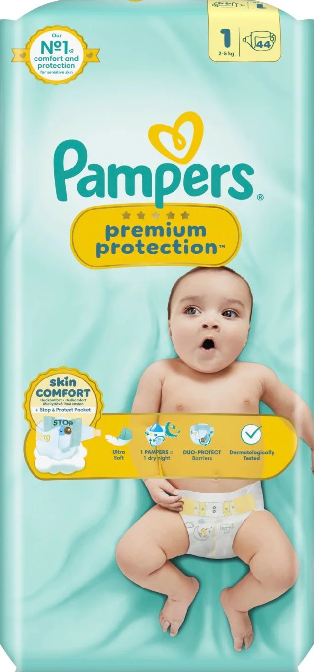 Pampers Premium Protection Storlek 1 2-5 kg 44 st Pampers