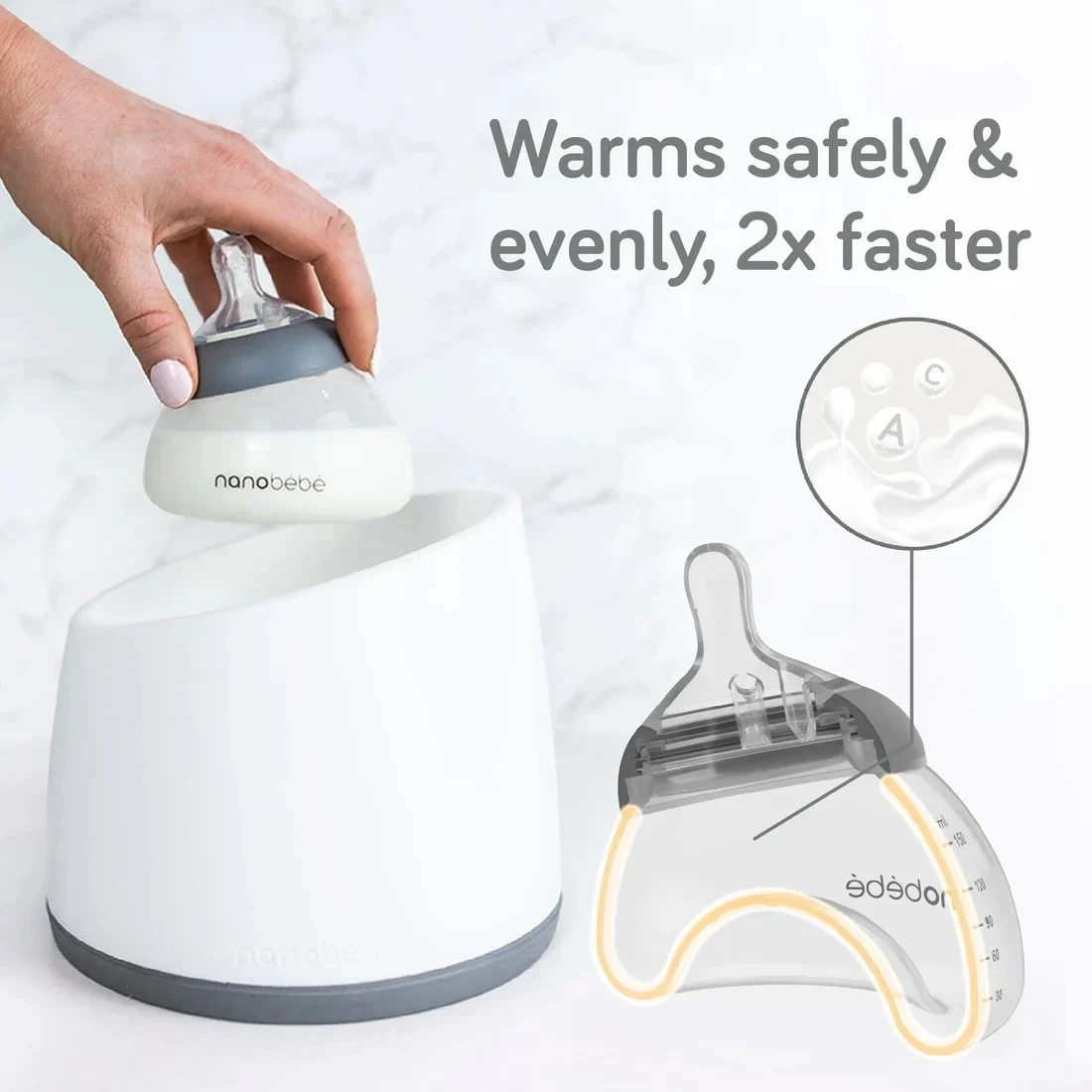 Nanobébé Bröstmjölksflaska Anti-Kolik 2-pack 150 ml Rosa Nanobébé