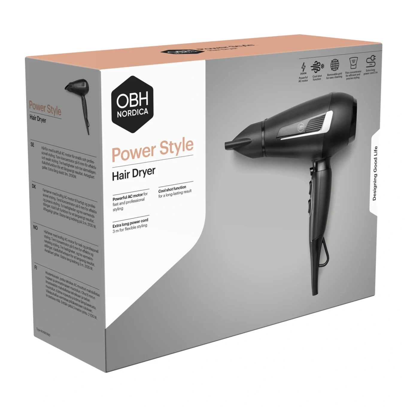 OBH Nordica Power Style Hair Dryer OBH Nordica