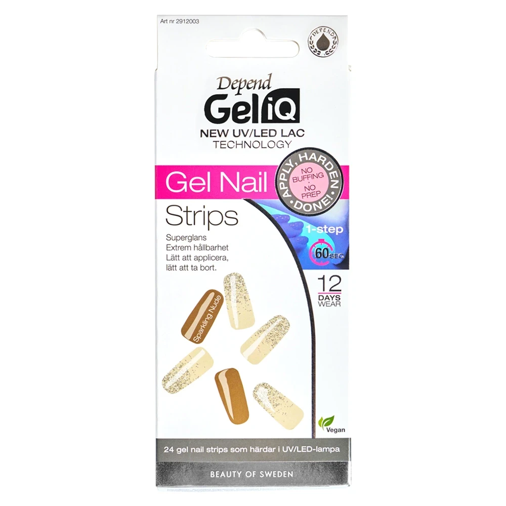 Depend Gel iQ Gel Nail Strips 24 st Sparkling Nude Depend