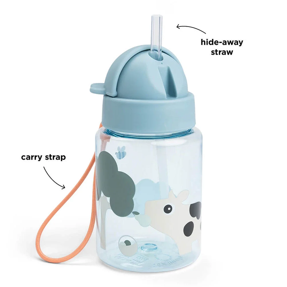 Done by Deer Straw Bottle Tiny Farm Blue Done by Deer