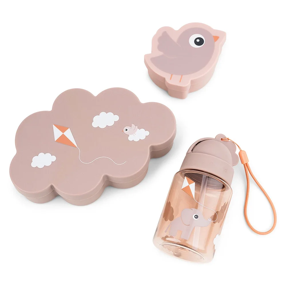 Done by Deer Lunch & Snack Box w/straw Bottle Playground Powder Done by Deer