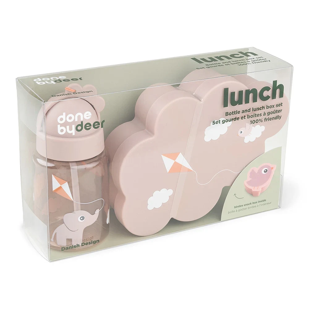 Done by Deer Lunch & Snack Box w/straw Bottle Playground Powder Done by Deer