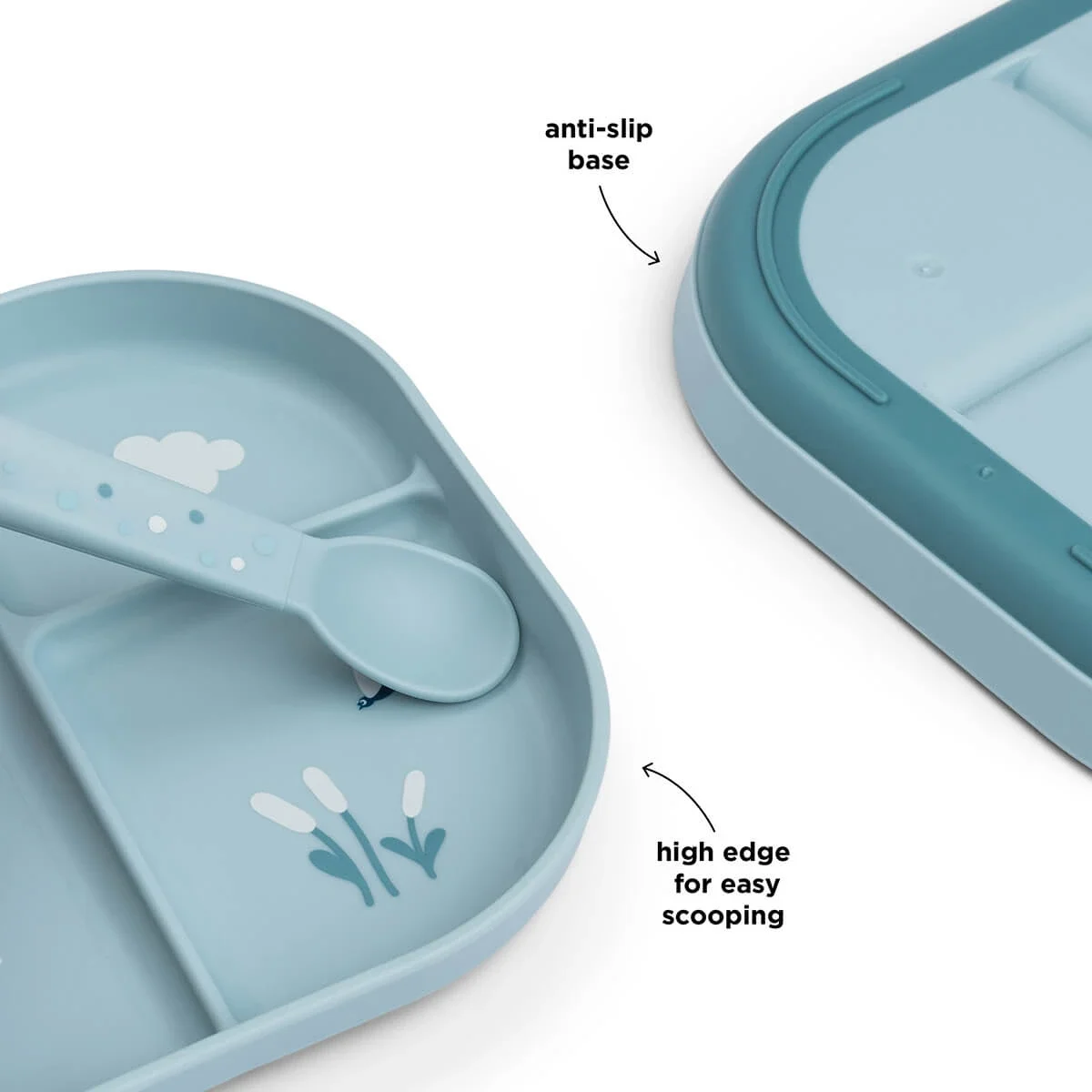 Done by Deer Foodie Compartment Plate Elphee Blue Done by Deer