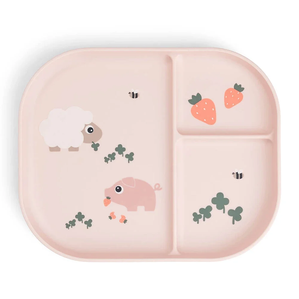 Done by Deer Foodie Compartment Plate Tiny Farm Powder Done by Deer