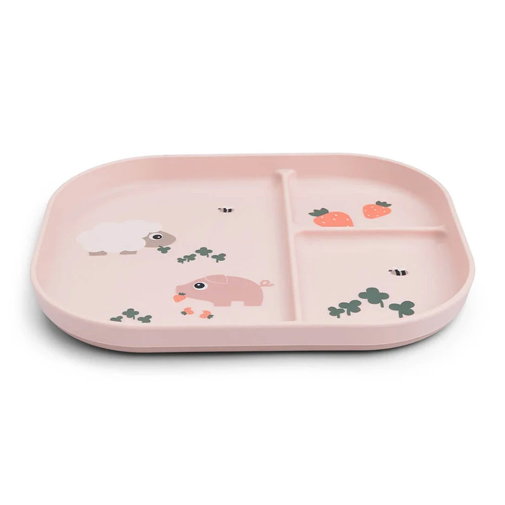 Done by Deer Foodie Compartment Plate Tiny Farm Powder Done by Deer