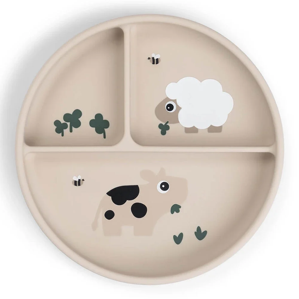 Done by Deer Stick&Stay Compartment Plate Tiny Farm Sand Done by Deer