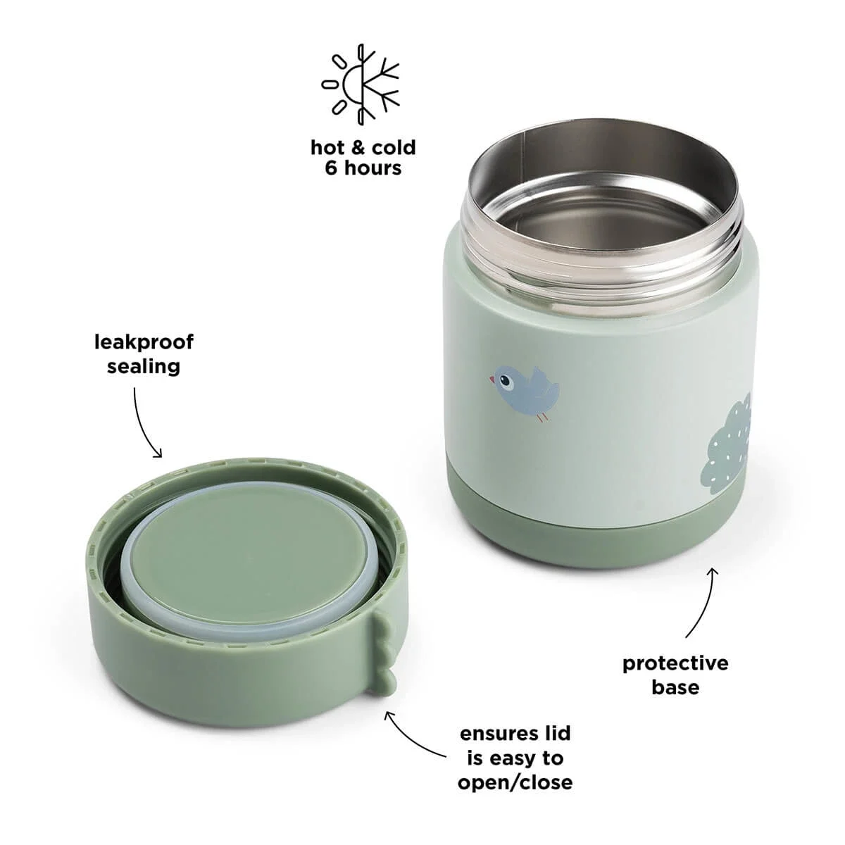 Done by Deer Insulated Food Jar Playground Green 300 ml Done by Deer