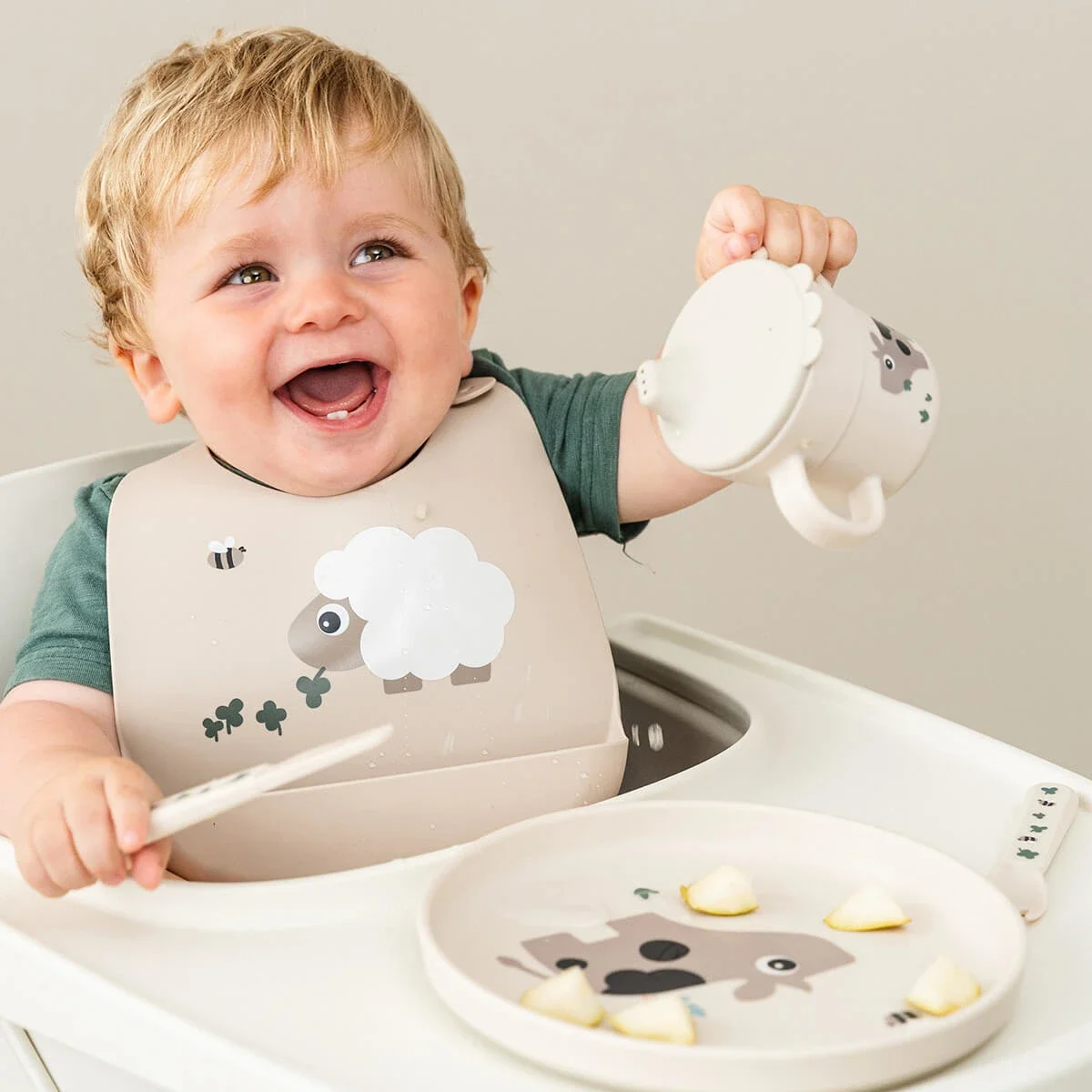 Done by Deer Silicone Bib Sheepy Sand Done by Deer