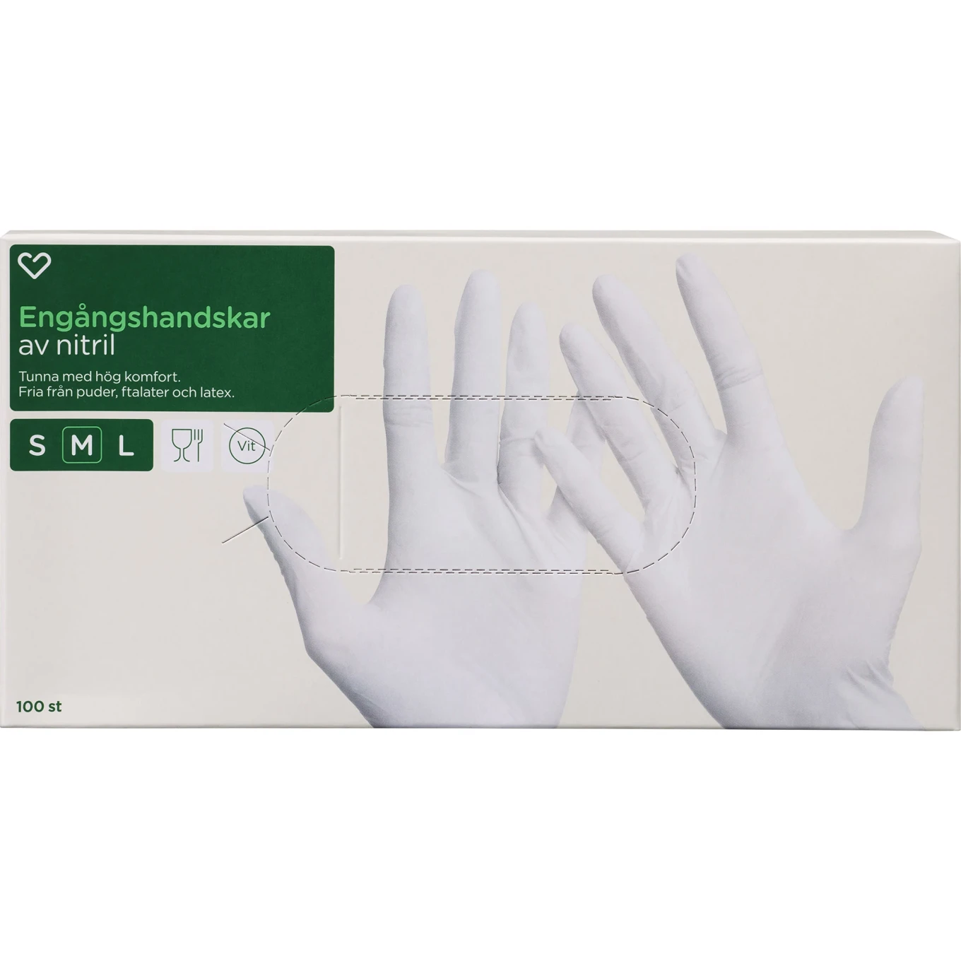 Hjärtats Engångshandskar Nitril 100-pack M Hjärtats