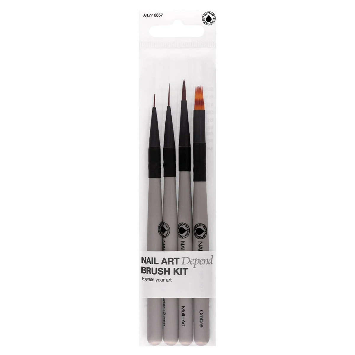 Depend Nail Art Brush Kit 4-pack Depend