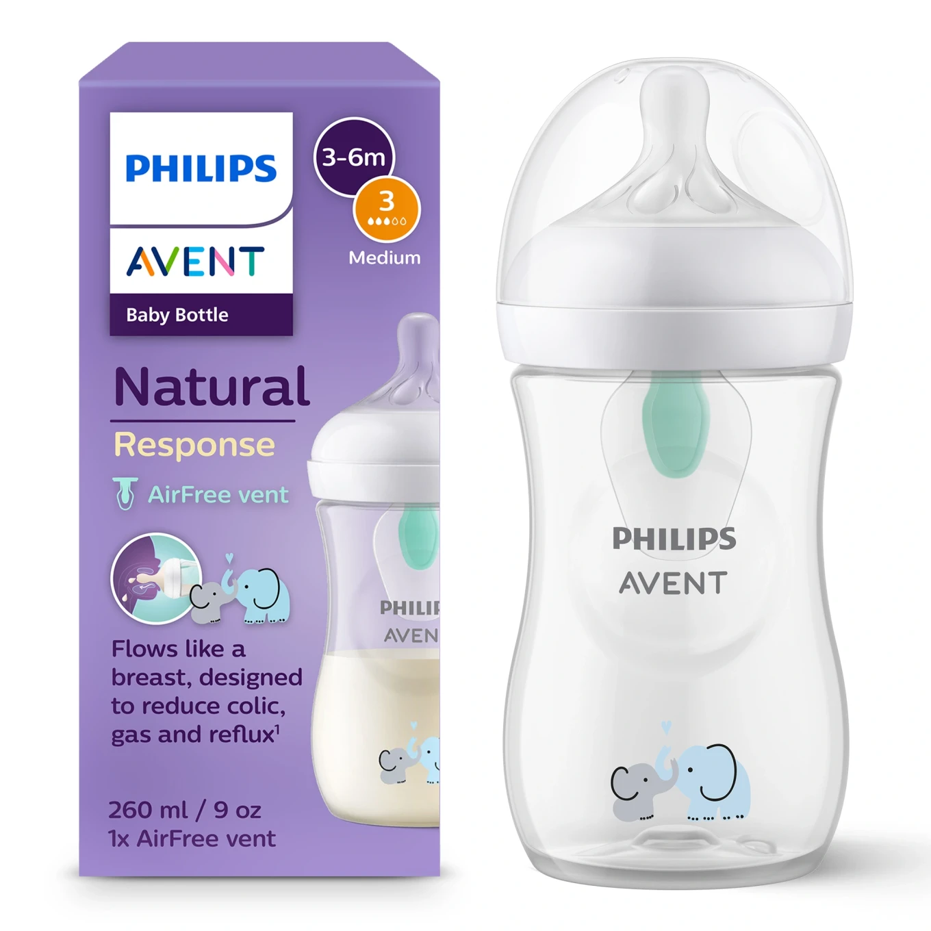 Philips Natural Response Flaska med Airfree-ventil 260 ml Philips Avent