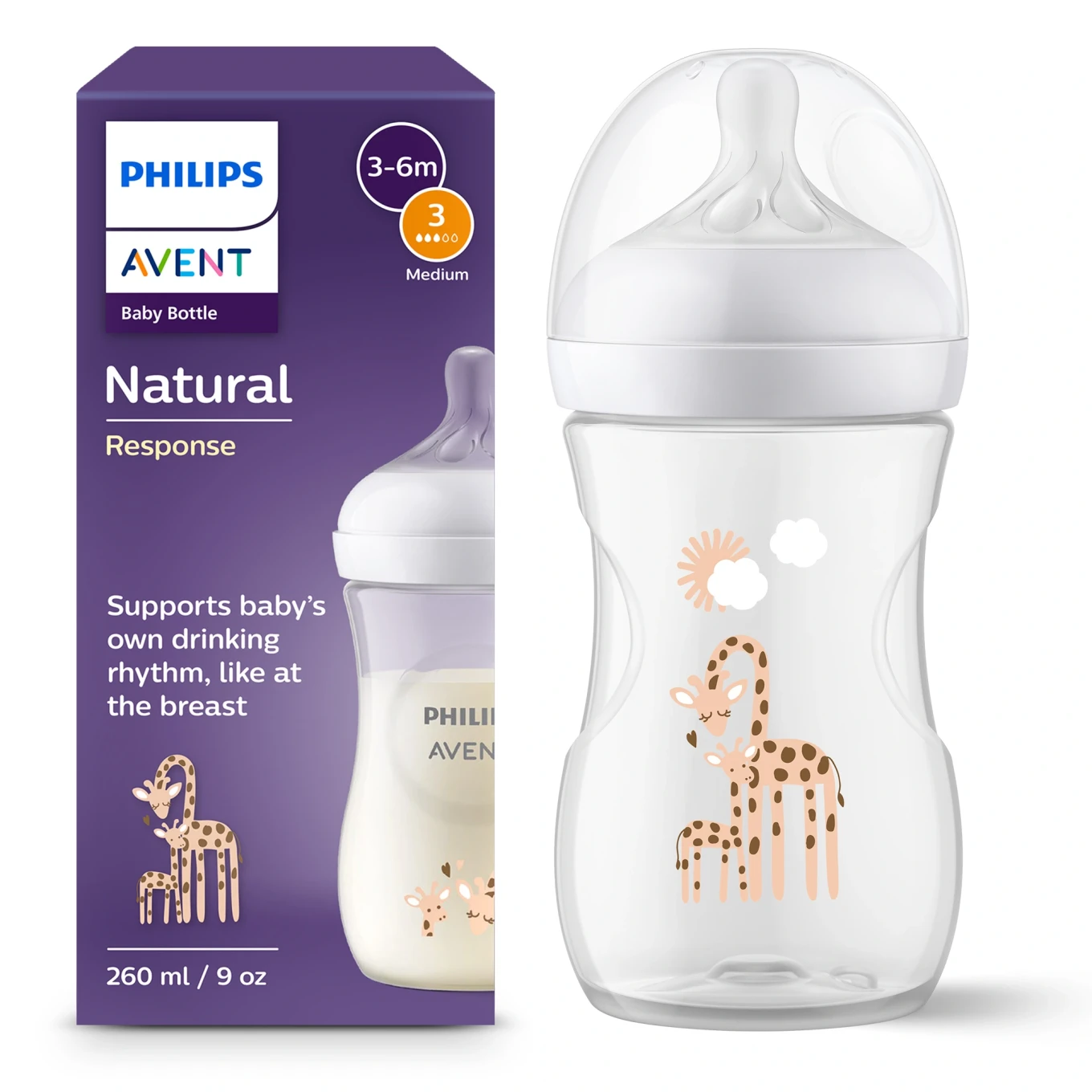 Philips Avent Natural Response Nappflaska Giraff 260 ml Philips Avent