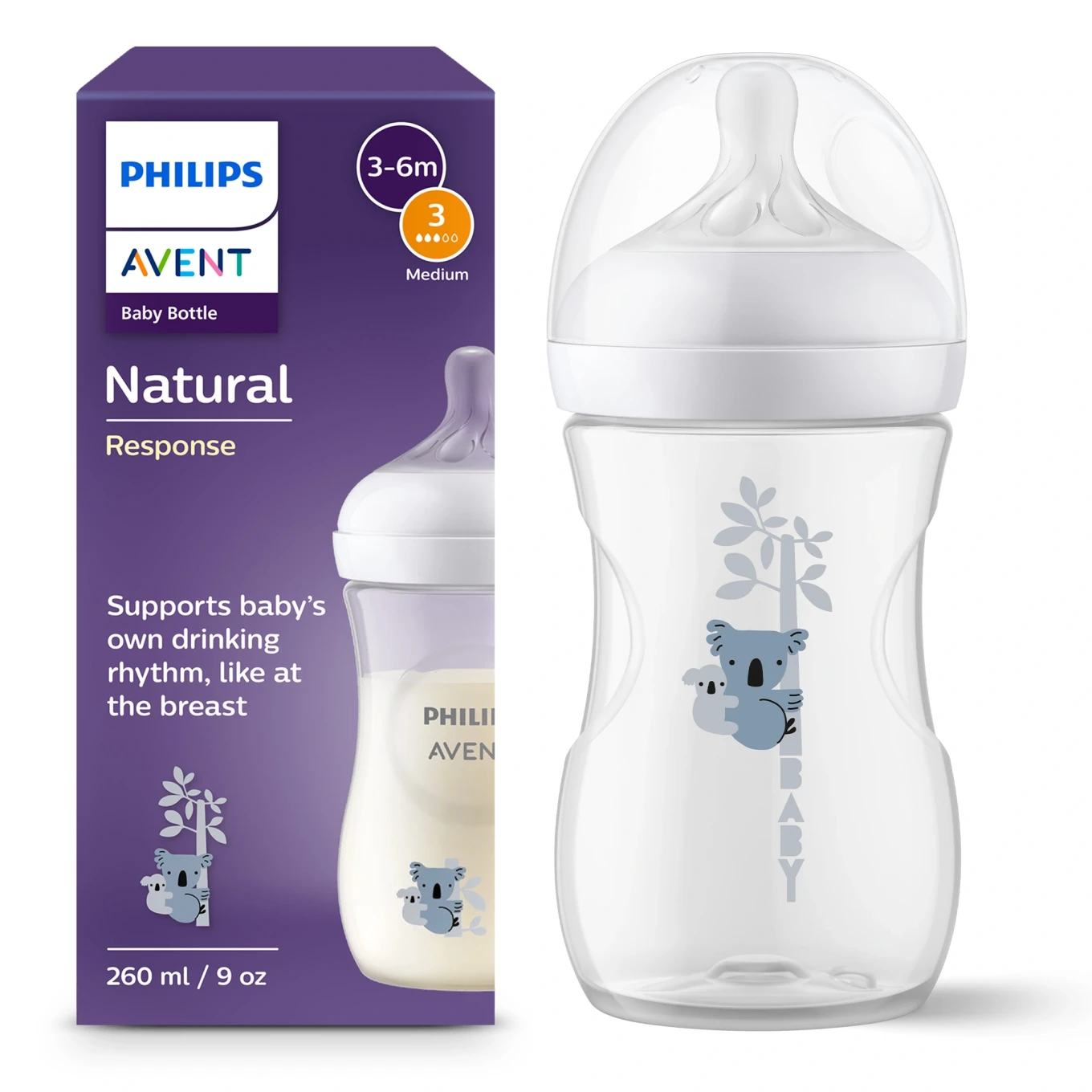 Philips Avent Natural Response Nappflaska Koala 260 ml Philips Avent