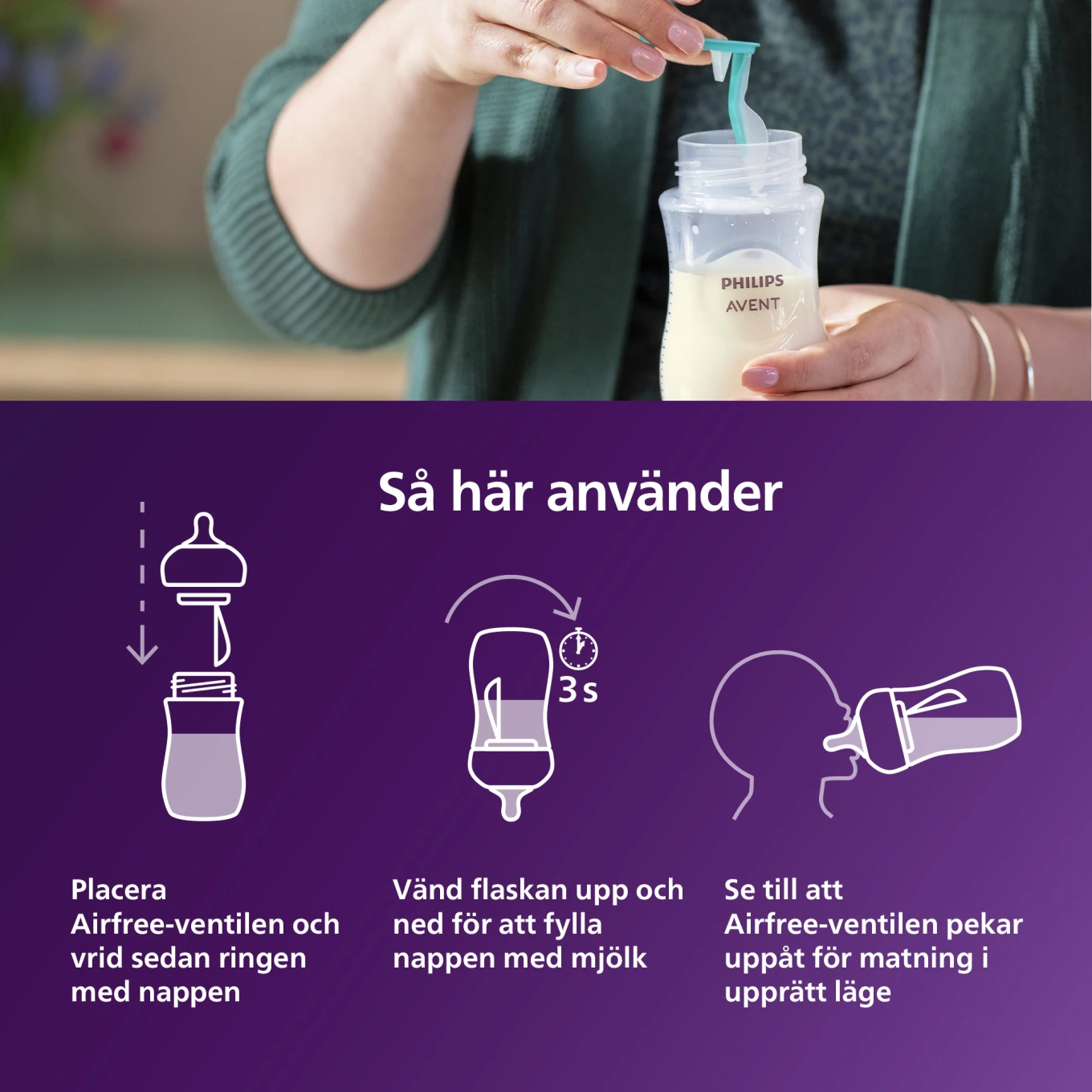 Philips Avent Anti-kolik Nappflaska med AirFree-ventil 125 ml Philips Avent