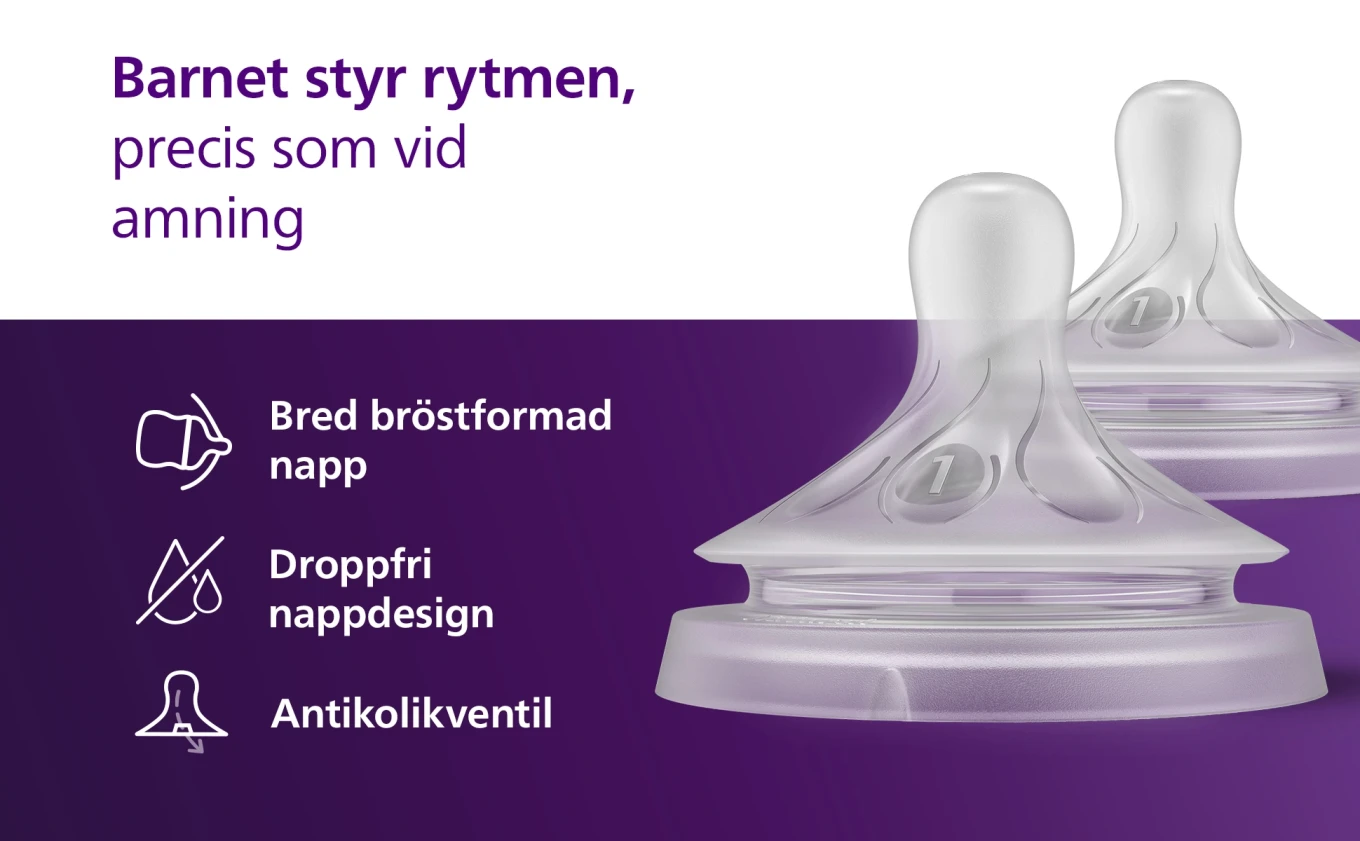 Philips Avent Natural Response Dinapp flöde 1 2-pack Philips Avent
