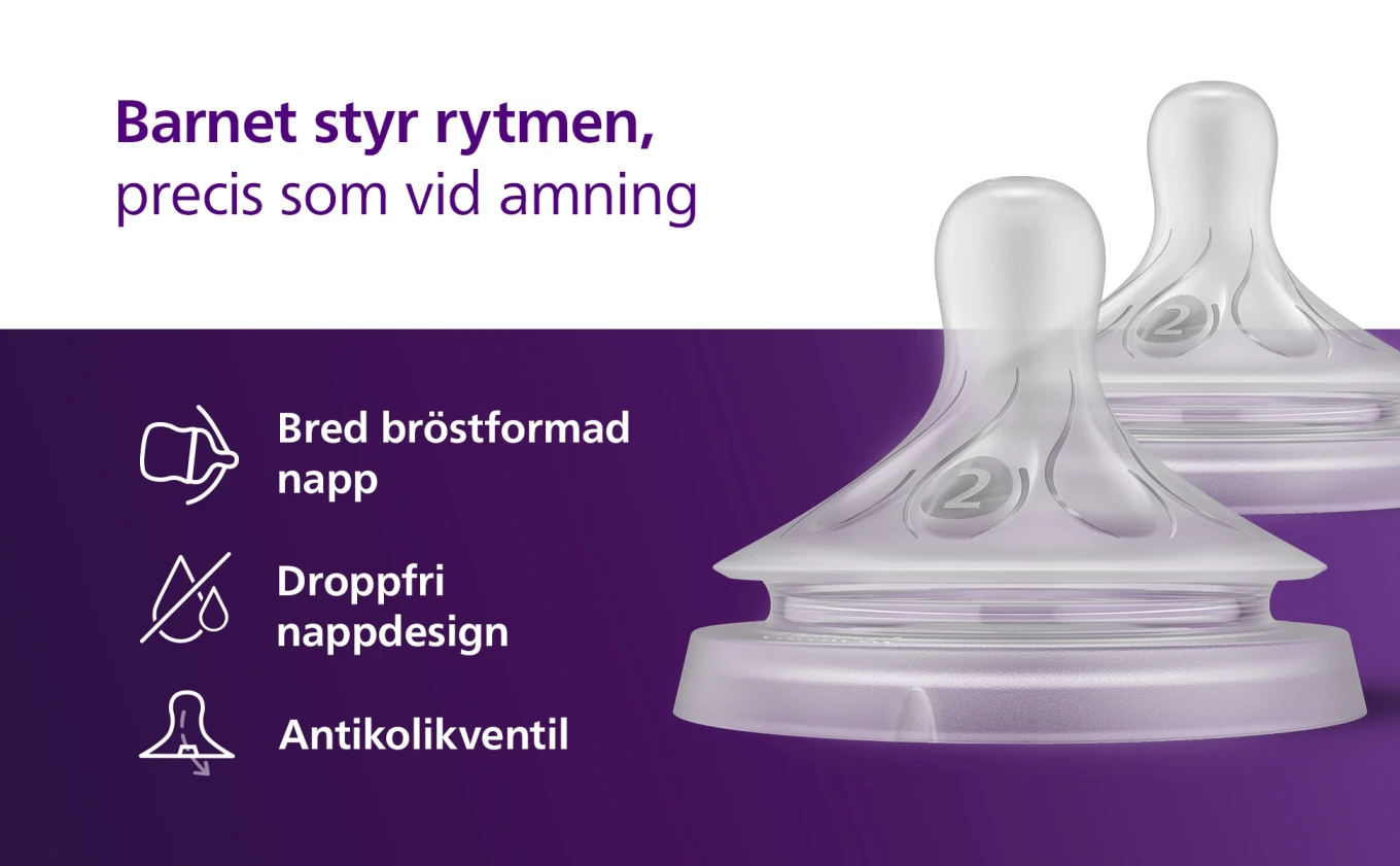 Philips Avent Natural Response Dinapp flöde 2 2-pack Philips Avent