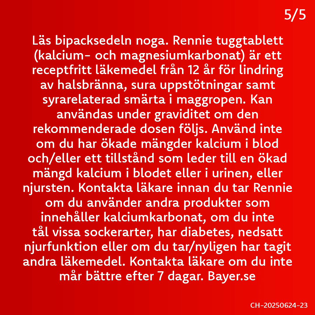 Rennie tuggtablett 680 mg/80 mg 48 st Rennie